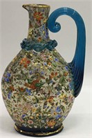 Moser Glass Enamel Decorated Pitcher