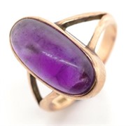 Amethyst and 9ct rose gold ring