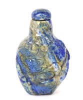 Chinese Lapis Carved Snuff Bottle