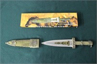 EAGLE HUNTING KNIFE, BRONZE COLOR, STAINLESS