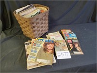 Vintage TV Guide & Magazine with Basket