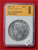 1927 D Peace Silver Dollar   ***