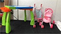 Vtech kids table with strollers