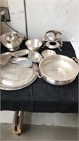 Group of silver plated serving dishes