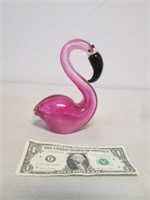 Murano Style Hand Blown Art Glass Flamingo