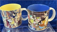 Vintage Walt Disney Coffee Mug Lot of 2 Snow White