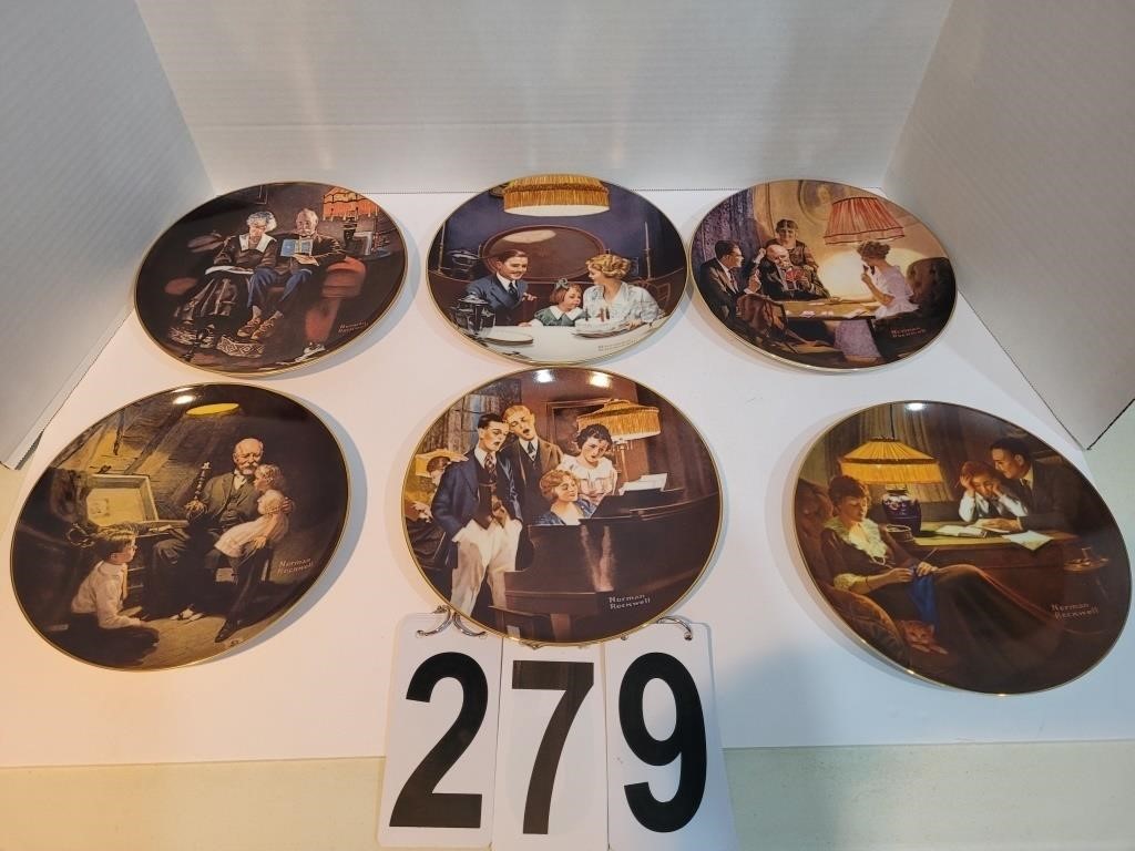 6 Norman Rockwell Plates