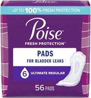 Poise Incontinence Pads  112 Count  Regular