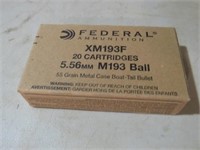 FEDERAL 5.56 MM AMMO 20 ROUNDS