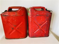 Set of Old School Metal Gas Cans