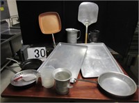 2 Sheet Trays, Frying Pans, Pizza Paddle, etc.