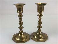 (2) Brass Candlestick Holders