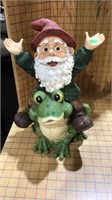 Gnome on frog