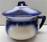 Blue Covered Chamber Pot