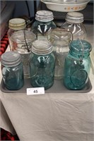8PC COLLECTION OF VINTAGE ATLAS/BALL JARS