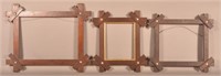 Three Antique Criss-Cross Picture Frames.