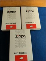 3 Zippo belt buckles