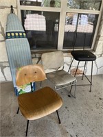 2 chairs, a stool and a Ironing board