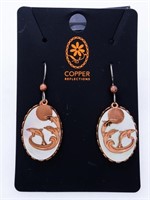Copper Reflections Drop Earrings Mother of Pearl &