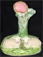 Porcelain Vase With Figural Lambs