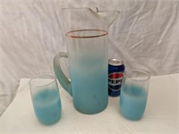 WV Glass Blendo Pitcher w/ 2 Glasses