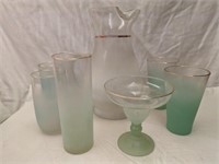 WV Glass Blendo Pitcher, Glasses, Etc