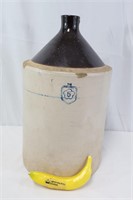Antique 5-Gallon Stoneware Jug W/Clover