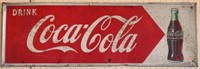 OLD DRINK COCA COLA LITHO TIN SIGN, 1953,
