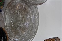 Lot of three glass platters, 12 to 13"