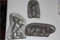 Animal themed candy molds, Lot of three