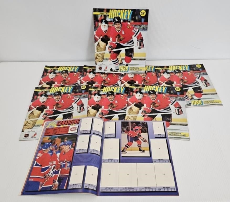 9 BLANK 1988 OPC HOCKEY STICKER YEARBOOKS