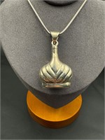 Sterling silver perfume bottle pendant