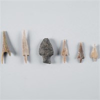 6 NEOLITHIC ARROWHEADS