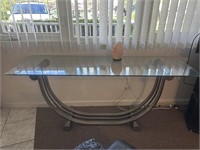 Modern Glass & Metal Sofa Table