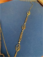 Avon Pearl Gold "S" Initial Gold Tone Necklace