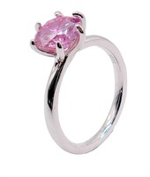 925S 2.0ct Pink Moissanite Diamond Ring