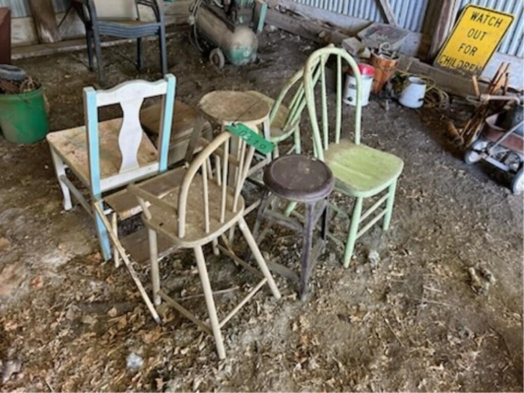 Wood Chairs, Round Back High Chair, Stools