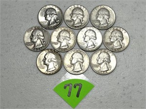 (10) Washington Silver Quarters