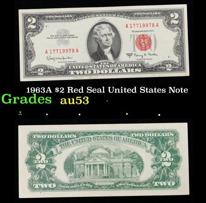 1963A $2 Red Seal United States Note Grades Select