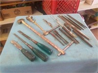 2 BASIN WRENCHES, FILES, PUNCHES, CHISELS