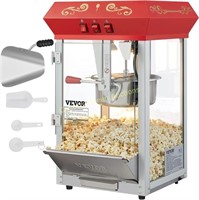 8 Oz Countertop Popcorn Machine  Red  Steel Frame