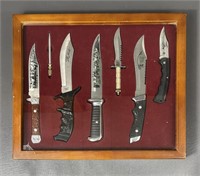 Seven Piece Bowie Knife Set In Case