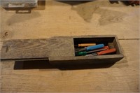Vintage Wooden Box of Miniature Screwdrivers