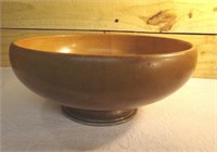 Vintage Wooden Bowl with Silverplate base