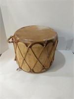 Vintage Hand Made Hollow Log Rawhide Drum U13B