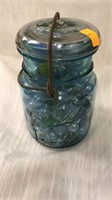 E-Z seal.  blue/aqua. Ball Ideal. Canning jar w/