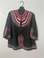Vintage Embroidered Button Up Femme Shirt Top