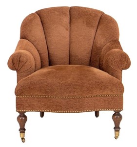 Vermilion Chenille Upholstered Armchair