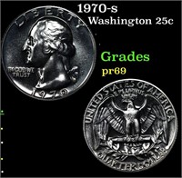 Proof 1970-s Washington Quarter 25c Grades GEM++ P
