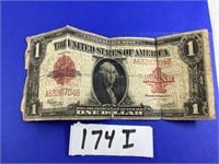 1923 ONE DOLLAR LARGE NOTE RED SEAL